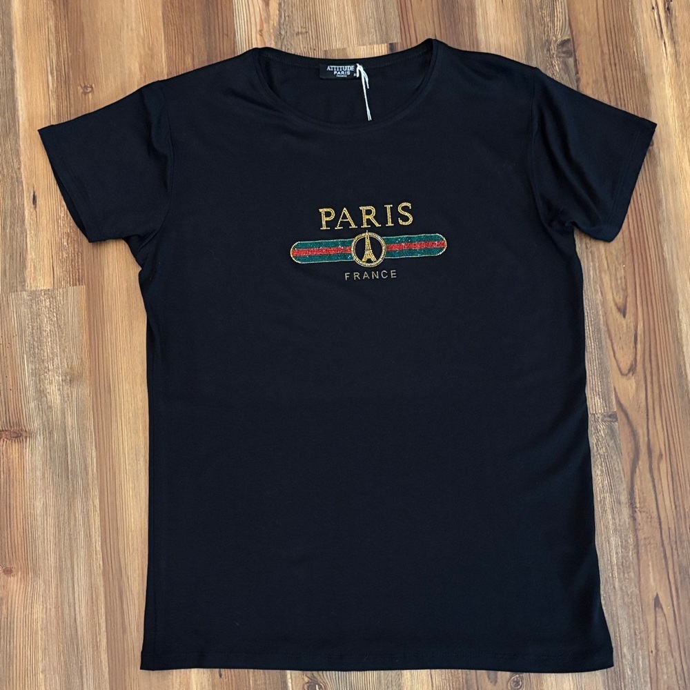 Black Paris Graphic Tee